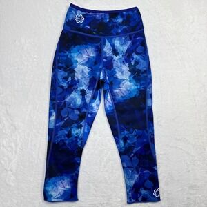 Zaggora Capri Leggings Womens XS Blue Thermo Technology Geometric Print Neoprene